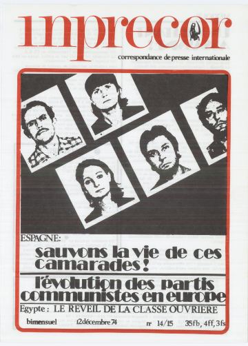 Couverture, Inprecor (première série) n° 14-15