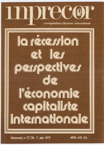 Couverture, Inprecor (première série) n° 27-28