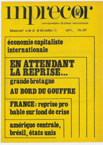 Couverture, Inprecor (première série) n° 40-41
