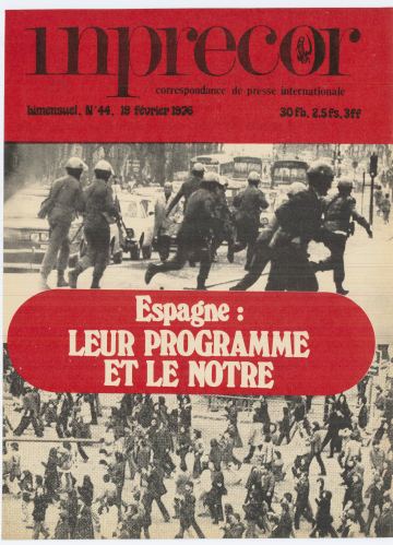 Couverture, Inprecor (première série) n° 44