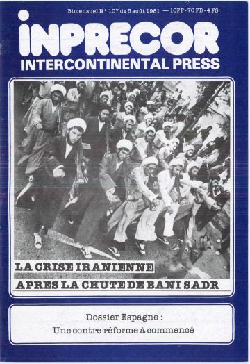 Couverture, Inprecor n° 107