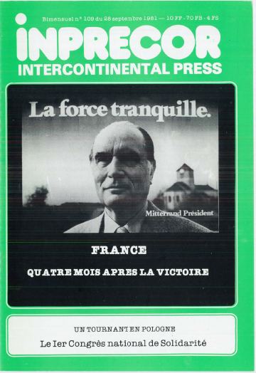 Couverture, Inprecor n° 109