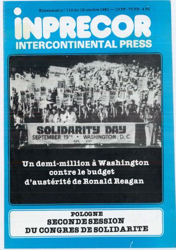 Couverture, Inprecor n° 110