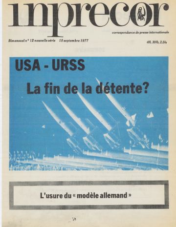 Couverture, Inprecor n° 12