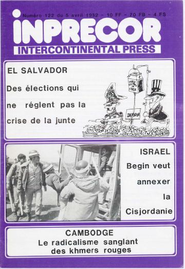 Couverture, Inprecor n° 122