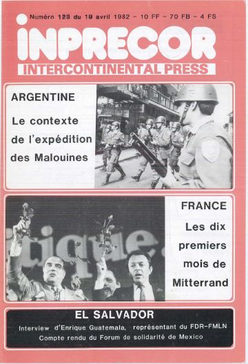 Couverture, Inprecor n° 123