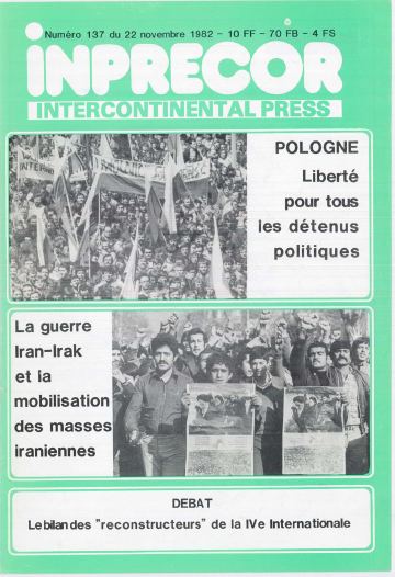 Couverture, Inprecor n° 137