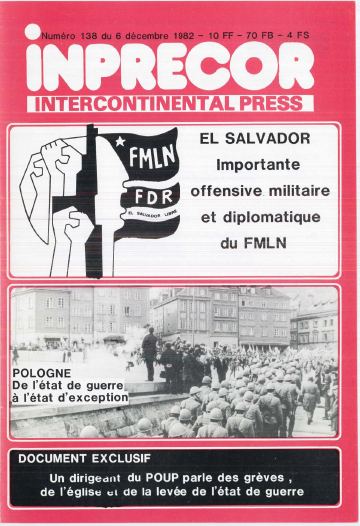 Couverture, Inprecor n° 138