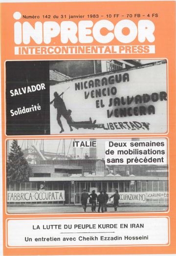 Couverture, Inprecor n° 142
