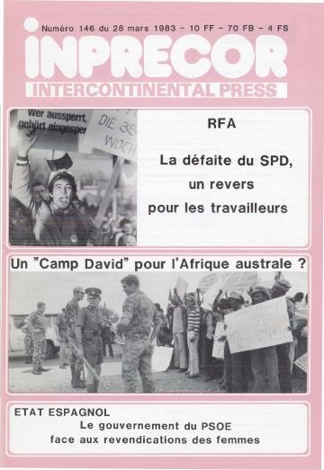Couverture, Inprecor n° 146