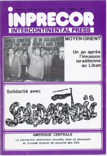 Couverture, Inprecor n° 149