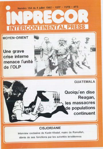 Couverture, Inprecor n° 154