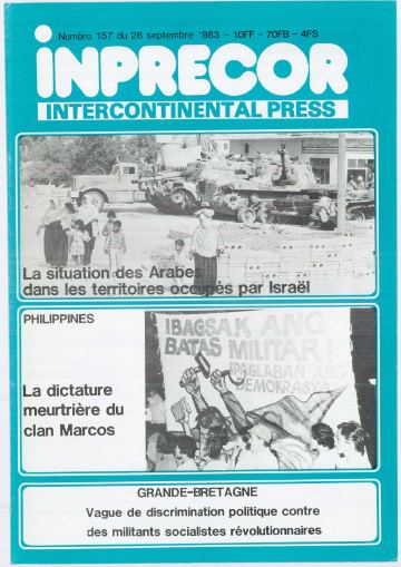 Couverture, Inprecor n° 157