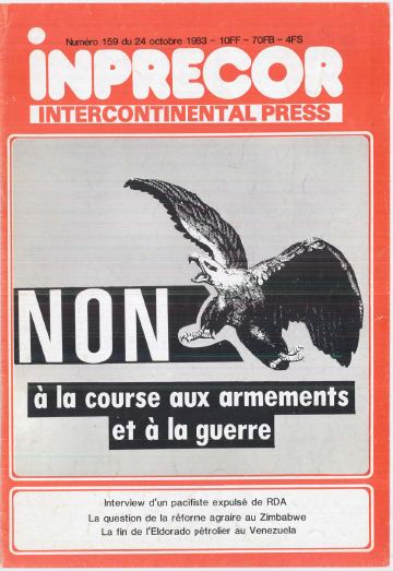 Couverture, Inprecor n° 159
