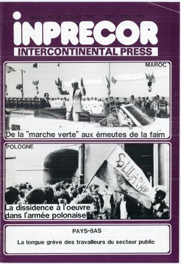 Couverture, Inprecor n° 167