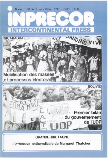 Couverture, Inprecor n° 168