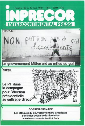 Couverture, Inprecor n° 169
