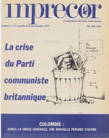 Couverture, Inprecor n° 17