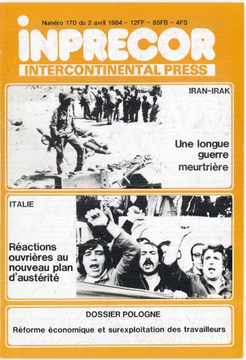 Couverture, Inprecor n° 170