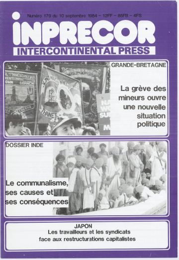 Couverture, Inprecor n° 179