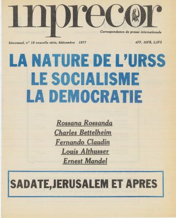 Couverture, Inprecor n° 18