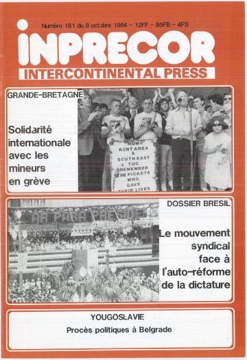 Couverture, Inprecor n° 181