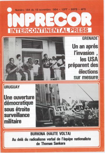 Couverture, Inprecor n° 184