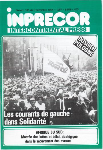 Couverture, Inprecor n° 185