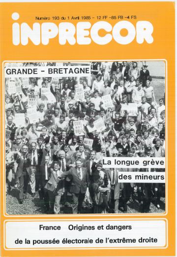 Couverture, Inprecor n° 193