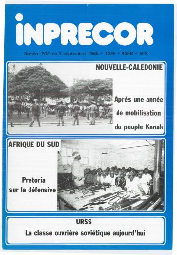 Couverture, Inprecor n° 202