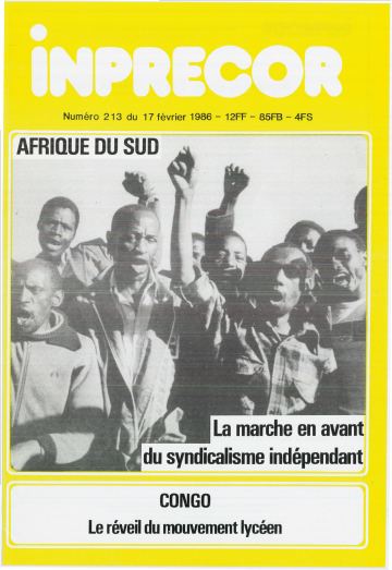 Couverture, Inprecor n° 213