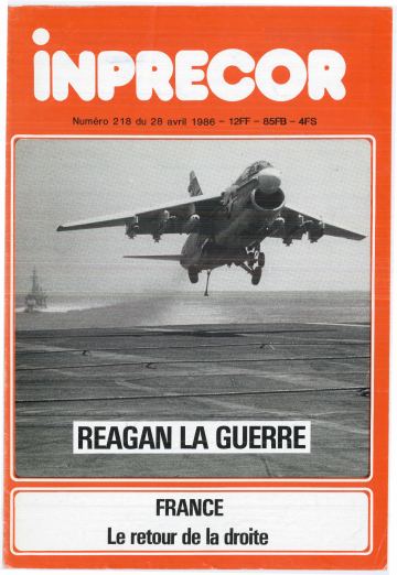 Couverture, Inprecor n° 218