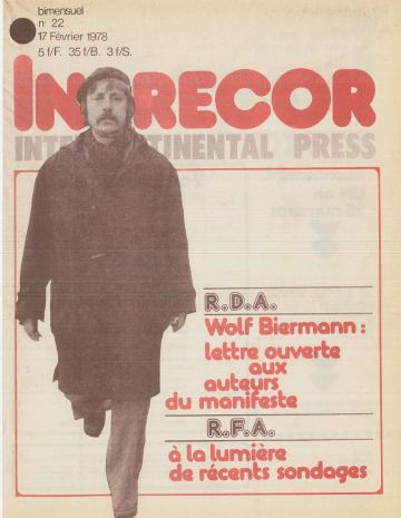 Couverture, Inprecor n° 22