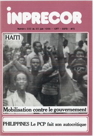 Couverture, Inprecor n° 222