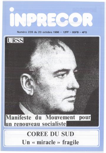 Couverture, Inprecor n° 228