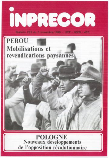 Couverture, Inprecor n° 229