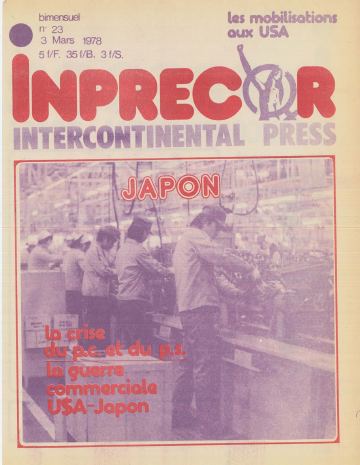 Couverture, Inprecor n° 23