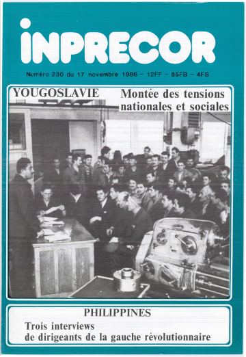 Couverture, Inprecor n° 230
