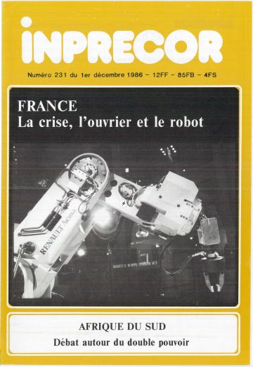 Couverture, Inprecor n° 231