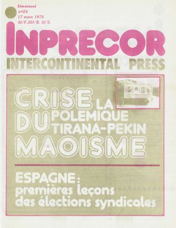 Couverture, Inprecor n° 24
