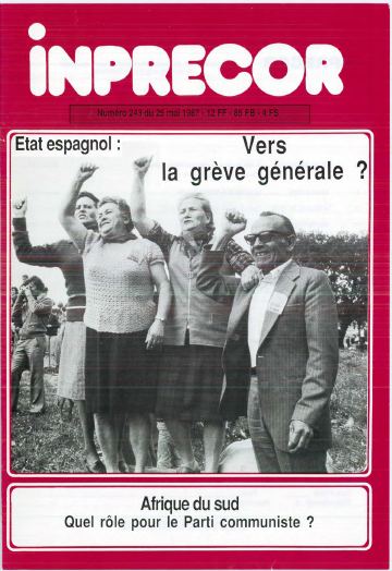 Couverture, Inprecor n° 243