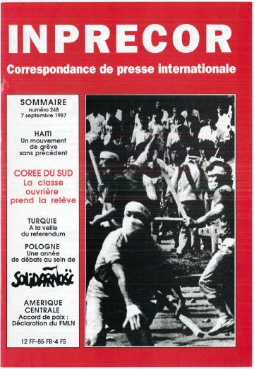 Couverture, Inprecor n° 248