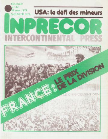 Couverture, Inprecor n° 25