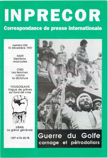 Couverture, Inprecor n° 255