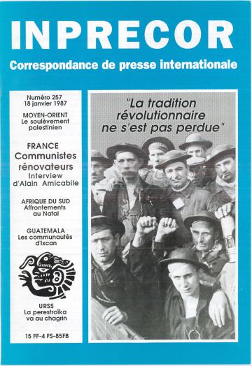 Couverture, Inprecor n° 257