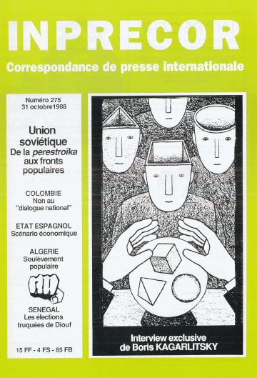 Couverture, Inprecor n° 275