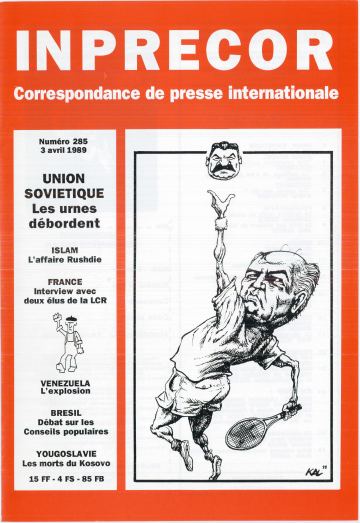 Couverture, Inprecor n° 285