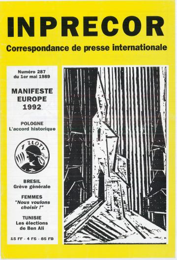 Couverture, Inprecor n° 287