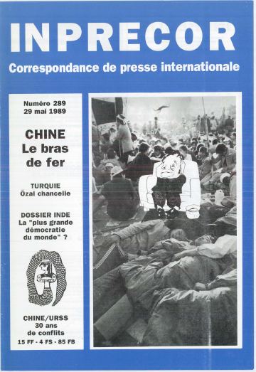 Couverture, Inprecor n° 289