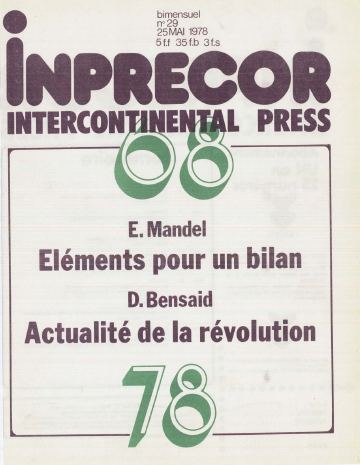 Couverture, Inprecor n° 29